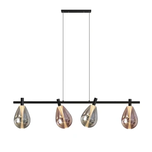 DENSO lampa wisząca czarny 4x5W G9 klosz dymiony+miedziany 34-51226 Candellux