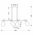 DENSO lampa wisząca czarny 4x5W G9 klosz dymiony+miedziany 34-51226 Candellux