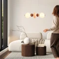 FLORES lampa wisząca mosiężny+brązowy+pomarańczowy poz.15W LED 3000K klosz biały 32-50663 Candellux