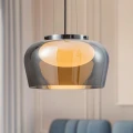 INSIEME 38 lampa wisząca czarny+chromowy 1x10W GX53 klosz dymiony+biały 31-50861 Candellux