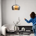 INSIEME 38 lampa wisząca czarny+chromowy 1x10W GX53 klosz dymiony+biały 31-50861 Candellux