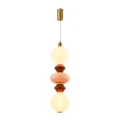 FLORES lampa wisząca mosiężny+brązowy+pomarańczowy 15W LED 3000K klosz biały 32-50656 Candellux