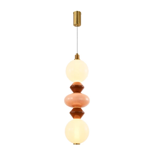 FLORES lampa wisząca mosiężny+brązowy+pomarańczowy 15W LED 3000K klosz biały 32-50656 Candellux