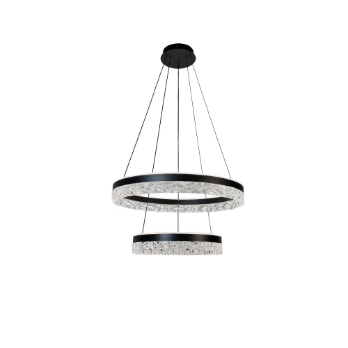 Lampa wisząca FROZI w stylu glamour – czarny klosz z kryształkami – nowoczesny żyrandol LED do luksusowego salonu 32-35561 Candellux
