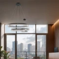 Lampa wisząca FROZI w stylu glamour – czarny klosz z kryształkami – nowoczesny żyrandol LED do luksusowego salonu 32-35561 Candellux