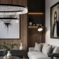 Lampa wisząca FROZI w stylu glamour – czarny klosz z kryształkami – nowoczesny żyrandol LED do luksusowego salonu 32-35561 Candellux