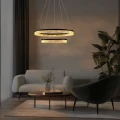 Lampa wisząca FROZI w stylu glamour – czarny klosz z kryształkami – nowoczesny żyrandol LED do luksusowego salonu 32-35561 Candellux