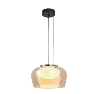INSIEME 35 lampa wisząca czarny+chromowy 1x10W GX53 klosz bursztynowy+biały 31-50885 Candellux