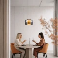 INSIEME 35 lampa wisząca czarny+chromowy 1x10W GX53 klosz dymiony+biały 31-50878 Candellux