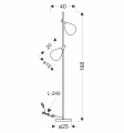 DENSO lampa podłogowa czarny 2x5W G9 klosz dymiony+miedziany 52-51264 Candellux