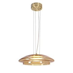 OMBRE 34 lampa wisząca satynowy złoty 1x10W GX53 klosz bursztynowy+biały 31-51080 Candellux