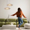 OMBRE 34 lampa wisząca satynowy złoty 1x10W GX53 klosz bursztynowy+biały 31-51080 Candellux