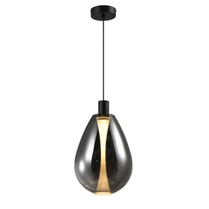 DENSO 30 lampa wisząca czarny 1x10W GU10 klosz dymiony 31-51387 Candellux