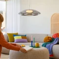 OMBRE 34 lampa wisząca satynowy złoty 1x10W GX53 klosz dymiony+biały 31-51103 Candellux