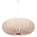 Lampa wisząca CAFEE’ skandynawska z abażurem beżowym frappe 66 cm - nowoczesne oświetlenie sufitowe do salonu i jadalni E27 31-39231 Candellux