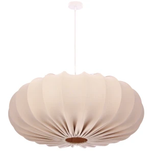 Lampa wisząca CAFEE’ skandynawska z abażurem beżowym frappe 66 cm - nowoczesne oświetlenie sufitowe do salonu i jadalni E27 31-39231 Candellux