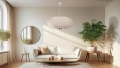 Lampa wisząca CAFEE’ skandynawska z abażurem beżowym frappe 66 cm - nowoczesne oświetlenie sufitowe do salonu i jadalni E27 31-39231 Candellux