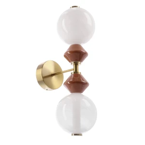 FLORES lampa kinkiet mosiężny+brązowy 10W LED 4000K klosz biały 22-50700 Candellux