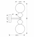 FLORES lampa kinkiet mosiężny+brązowy 10W LED 4000K klosz biały 22-50700 Candellux