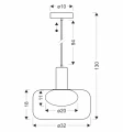 SOPRA 32 lampa wisząca czarny 1x10W GX53 klosz złoty+biały 31-50960 Candellux