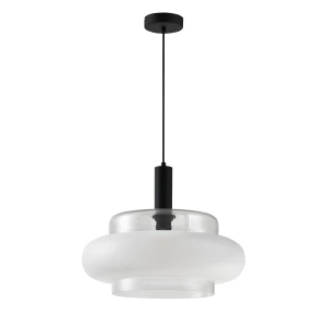 BRIZI lampa wisząca czarny 1x40W E27 klosz mrożony 31-51523 Candellux