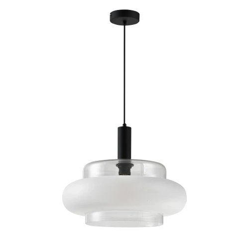 BRIZI lampa wisząca czarny 1x40W E27 klosz mrożony 31-51523 Candellux