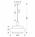 BRIZI lampa wisząca czarny 1x40W E27 klosz mrożony 31-51523 Candellux