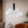 BRIZI lampa wisząca czarny 1x40W E27 klosz mrożony 31-51523 Candellux