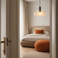 BRIZI lampa wisząca czarny 1x40W E27 klosz mrożony 31-51523 Candellux