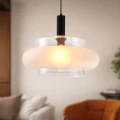 BRIZI lampa wisząca czarny 1x40W E27 klosz mrożony 31-51523 Candellux