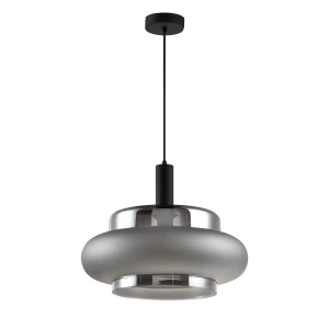 BRIZI lampa wisząca czarny 1x40W E27 klosz dymiony mrożony 31-51516 Candellux