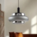 BRIZI lampa wisząca czarny 1x40W E27 klosz dymiony mrożony 31-51516 Candellux