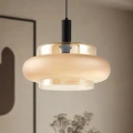 BRIZI lampa wisząca czarny 1x40W E27 klosz bursztynowy mrożony 31-51486 Candellux