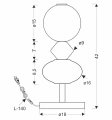 FLORES lampka stołowa mosiężny+brązowy 10W LED 3000K klosz biały 42-50717 Candellux