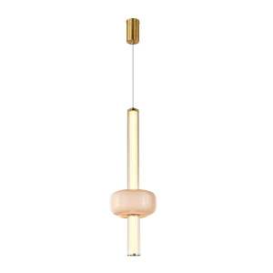 PURAS D lampa wisząca mosiężny 15W LED 3000K klosz bezbarwny+biały 31-50588 Candellux