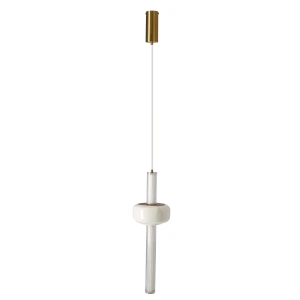 PURAS G lampa wisząca mosiężny 15W LED 3000K klosz bezbarwny+biały 31-50571 Candellux