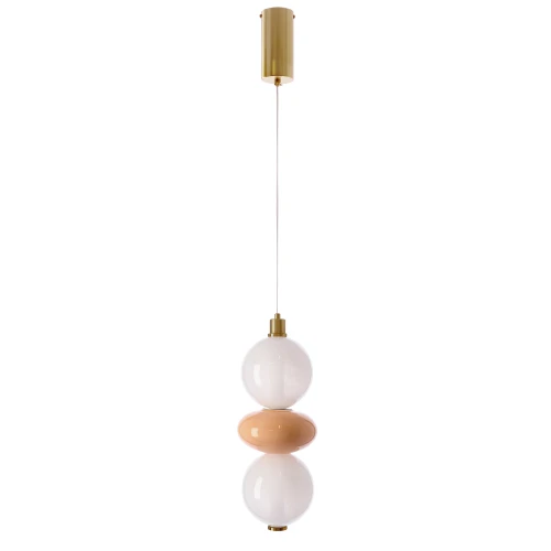 FLORES lampa wisząca mosiężny+brązowy 12W LED 3000K klosz biały 32-50649 Candellux
