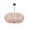 Lampa wisząca CAFEE skandynawska z abażurem beżowym frappe 52 cm - minimalistyczne oświetlenie sufitowe w stylu japandi E27 31-42019 Candellux