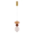 FLORES lampa wisząca mosiężny+brązowy+pomarańczowy 10W LED 3000K klosz biały 31-50632 Candellux