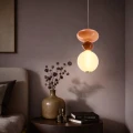 FLORES lampa wisząca mosiężny+brązowy+pomarańczowy 10W LED 3000K klosz biały 31-50632 Candellux