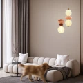 FLORES lampa wisząca mosiężny+brązowy+pomarańczowy 10W LED 3000K klosz biały 31-50632 Candellux