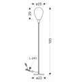 DENSO 20 lampa podłogowa czarny 1x5W G9 klosz dymiony 51-51141 Candellux
