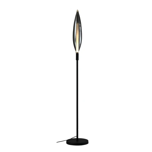 NORDIC lampa podłogowa czarny 1x5W G9 klosz dymiony 51-51202 Candellux