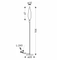 NORDIC lampa podłogowa czarny 1x5W G9 klosz dymiony 51-51202 Candellux