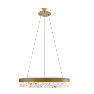 Lampa wisząca FROZI w stylu glamour – złoty klosz z kryształkami – eleganckie i nowoczesne oświetlenie salonu LED 31-35554 Candellux