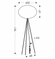 MELLOW lampa podłogowa czarny 1x40W E27 abażur mist 52 czarny kula 51-41944 Candellux