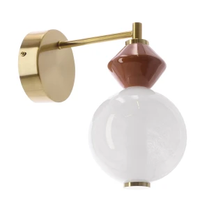 FLORES lampa kinkiet mosiężny+brązowy 7W LED 3000K klosz biały 21-50694 Candellux