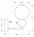 FLORES lampa kinkiet mosiężny+brązowy 7W LED 3000K klosz biały 21-50694 Candellux