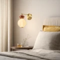 FLORES lampa kinkiet mosiężny+brązowy 7W LED 3000K klosz biały 21-50694 Candellux