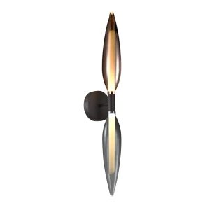 NORDIC lampa kinkiet czarny 2x5W G9 klosz dymiony+miedziany 22-51165 Candellux